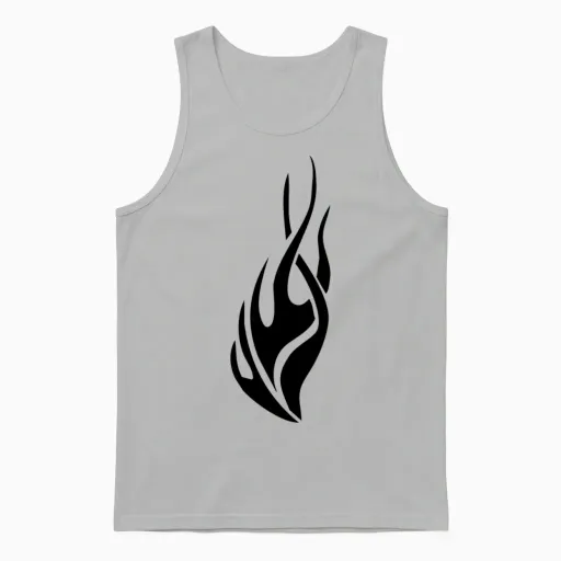 Tribal Flame Unisex Tank Top in Ash