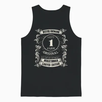 1 Hochzeitstag Bester Ehemann Seit 1 Jahre Papierhochzeit Unisex Tank Top - Black
