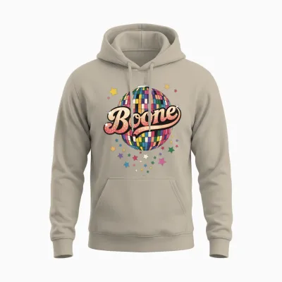 Girl Retro Boone First Name Personalized Heart Unisex Hoodie - Sand