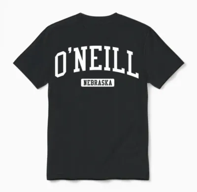 O'neill Nebraska Ne Sportdesign Im Vintage-Stil Langarmshirt Unisex T-Shirt - Black