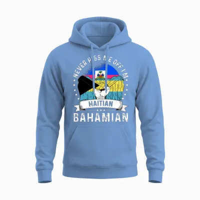 Haiti Flag Bahamas Grown Funny Humor Citizen Unisex Hoodie - Carolina Blue