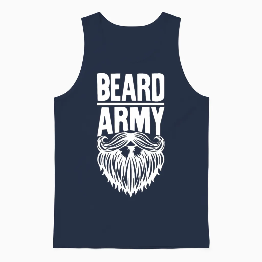 Beard Army Unisex Tank Top in Navy