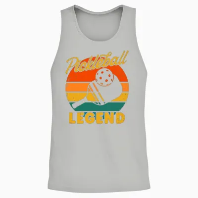 Pickleball Legend Retro Sunset Unisex Tank Top - Ash