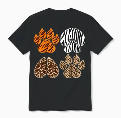Cute Animals Clothes Kids Toddler Boys Animal Print Girls Unisex T-Shirt - Black
