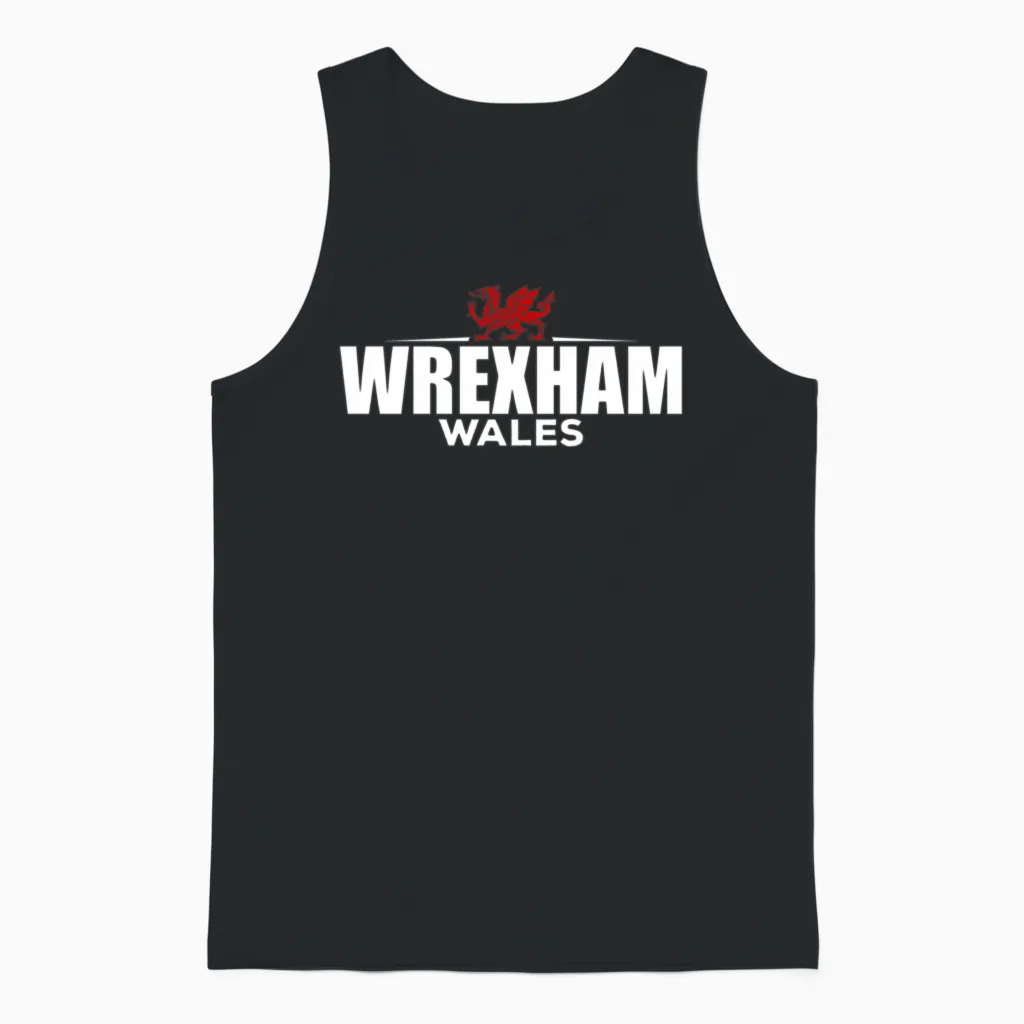Wrexham S Retro Unisex Tank Top - Black