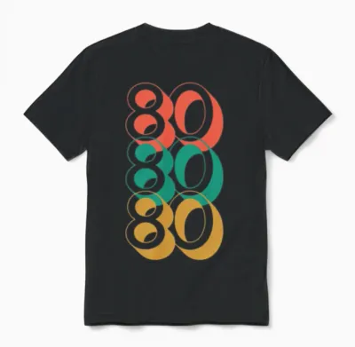Retro 80s Unisex T-Shirt - Black