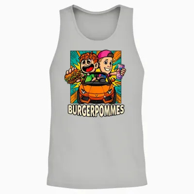 Burger.pommes Pop Art Comic Style Sportwagen Snack Unisex Tank Top - Ash