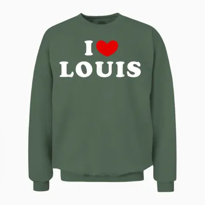 I Love Louis, Ich Liebe Louis Unisex Sweatshirt - Military Green