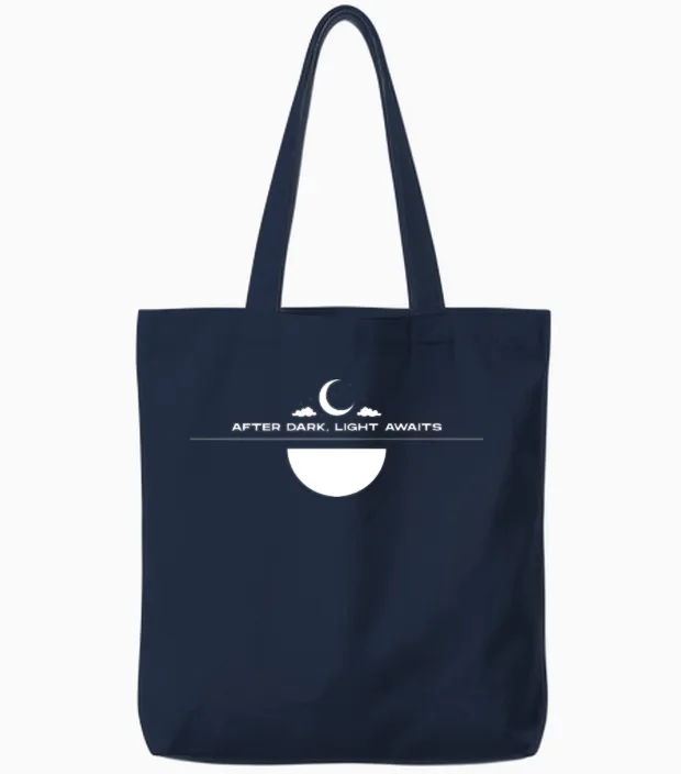 After Dark, Light Awaits Tote Bags in Navy