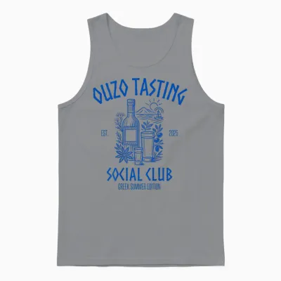 Ouzo Tasting Social Club | Raki Anis Schnapps Greece Unisex Tank Top - Sport Grey