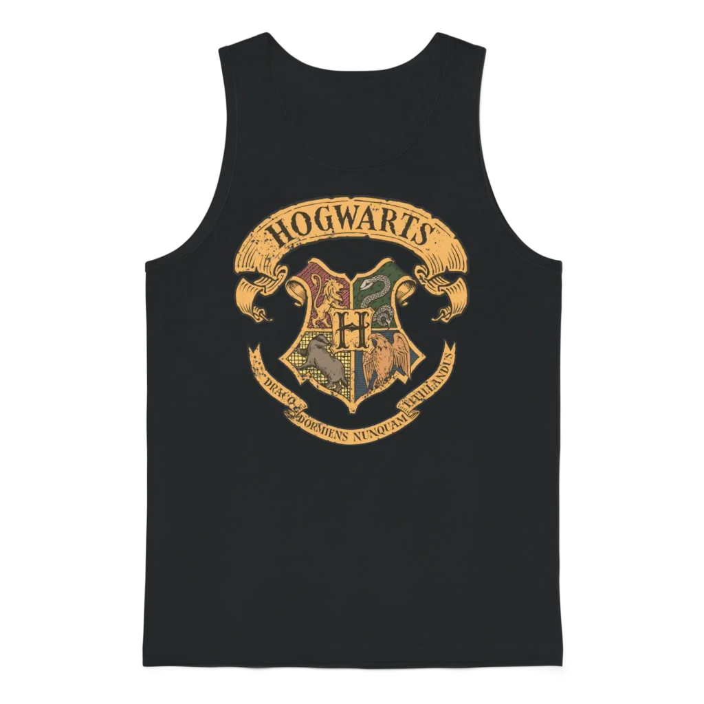 Harry Potter Hogwarts Coat of Arms Unisex Tank Top - Black