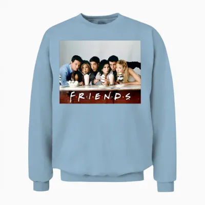 Friends Papl192 Photo De La Série Tv Avec Logo New York Unisex Sweatshirt - Light Blue