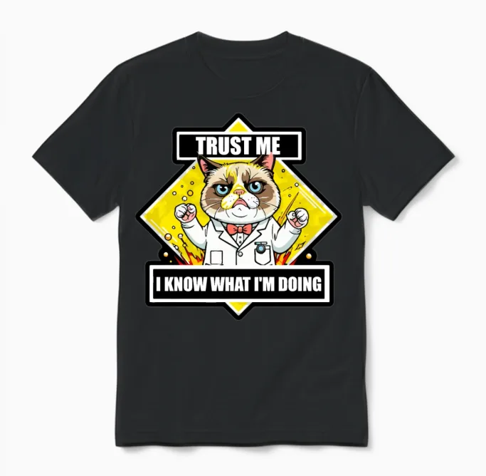 Funny Cat - Lovers Unisex T-Shirt in Black