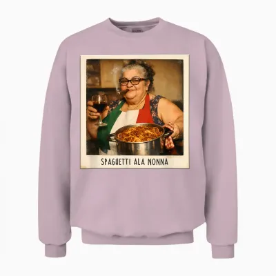 Spaghetti Ala Nonna Lustiges Italienische Pasta Oma Retro Unisex Sweatshirt - Light Pink