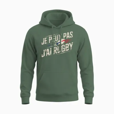 Xv De France Rugby Child I Can Not I Have Rugby Man Unisex Hoodie - Military Green