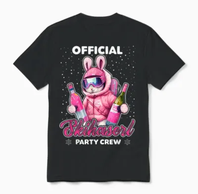 Skiing Official Skihaserl Party Crew Apres Ski Damen Unisex T-Shirt - Black