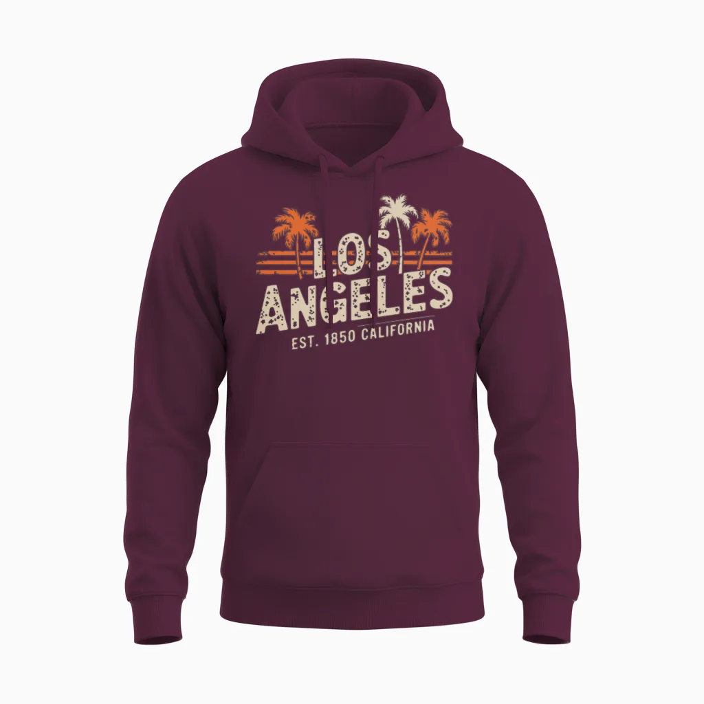 Los Angeles Est. 1850 California Unisex Hoodie in Maroon