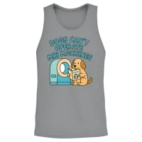 Playful Dog and Mri Machine Cartoon Unisex Tank Top - Sport Grey – 2