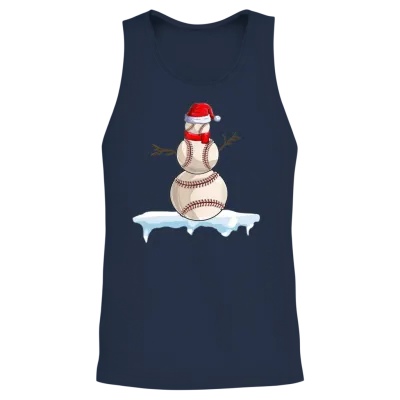 Funny Baseball Christmas Unisex Tank Top - Navy