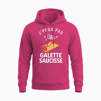 Nourriture Citation Humour J'peux Pas J'ai Galette Saucisse Unisex Hoodie - Heliconia