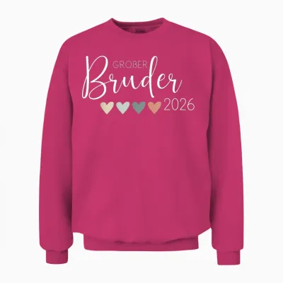 Ich Werde Ein Großer Bruder 2026 Heart Baby Announcement Unisex Sweatshirt - Heliconia