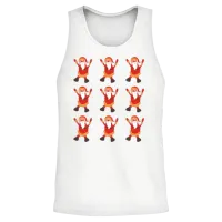 Retro Santa Dancing Christmas Unisex Tank Top - White – 2