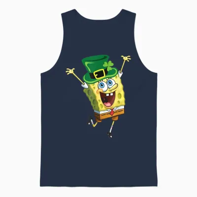 Mademark X Spongebob Squarepants - Spongebob Squarepants St Patricks Day Unisex Tank Top - Navy