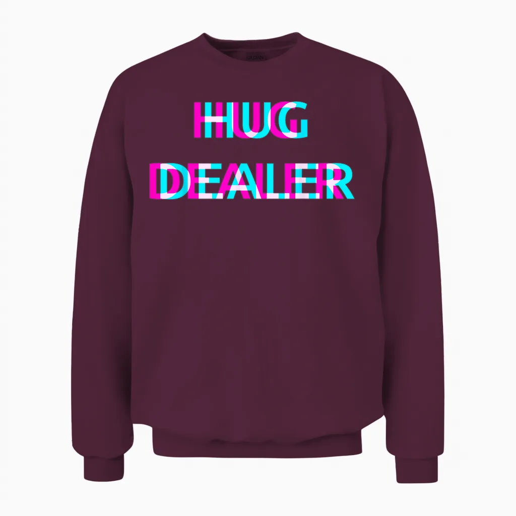 Hug Dealer Techno Edm Music Festival Raver Dance Rave Unisex Sweatshirt in Maroon
