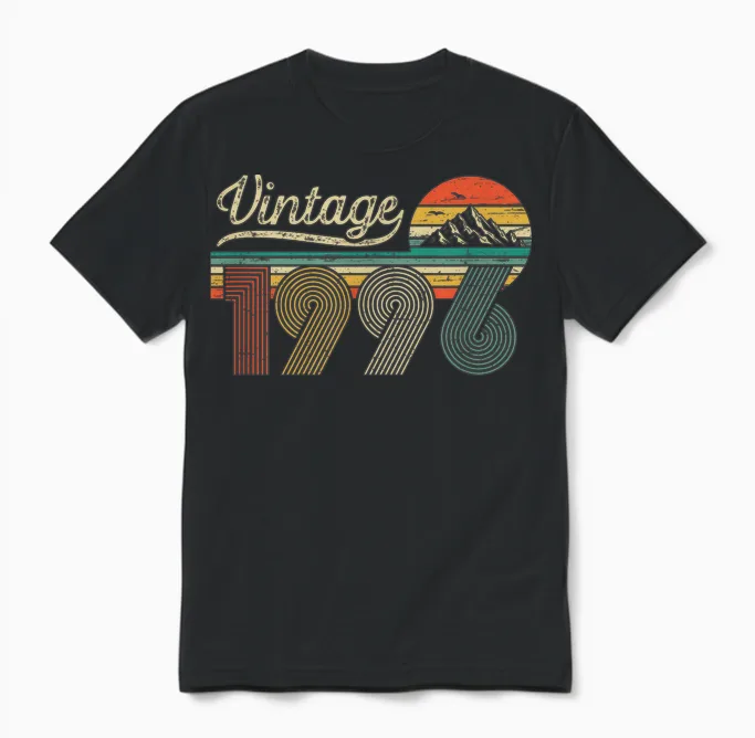 Vintage 1996 Anniversaire 30 Ans Pour Hommes Femmes Unisex T-Shirt in Black