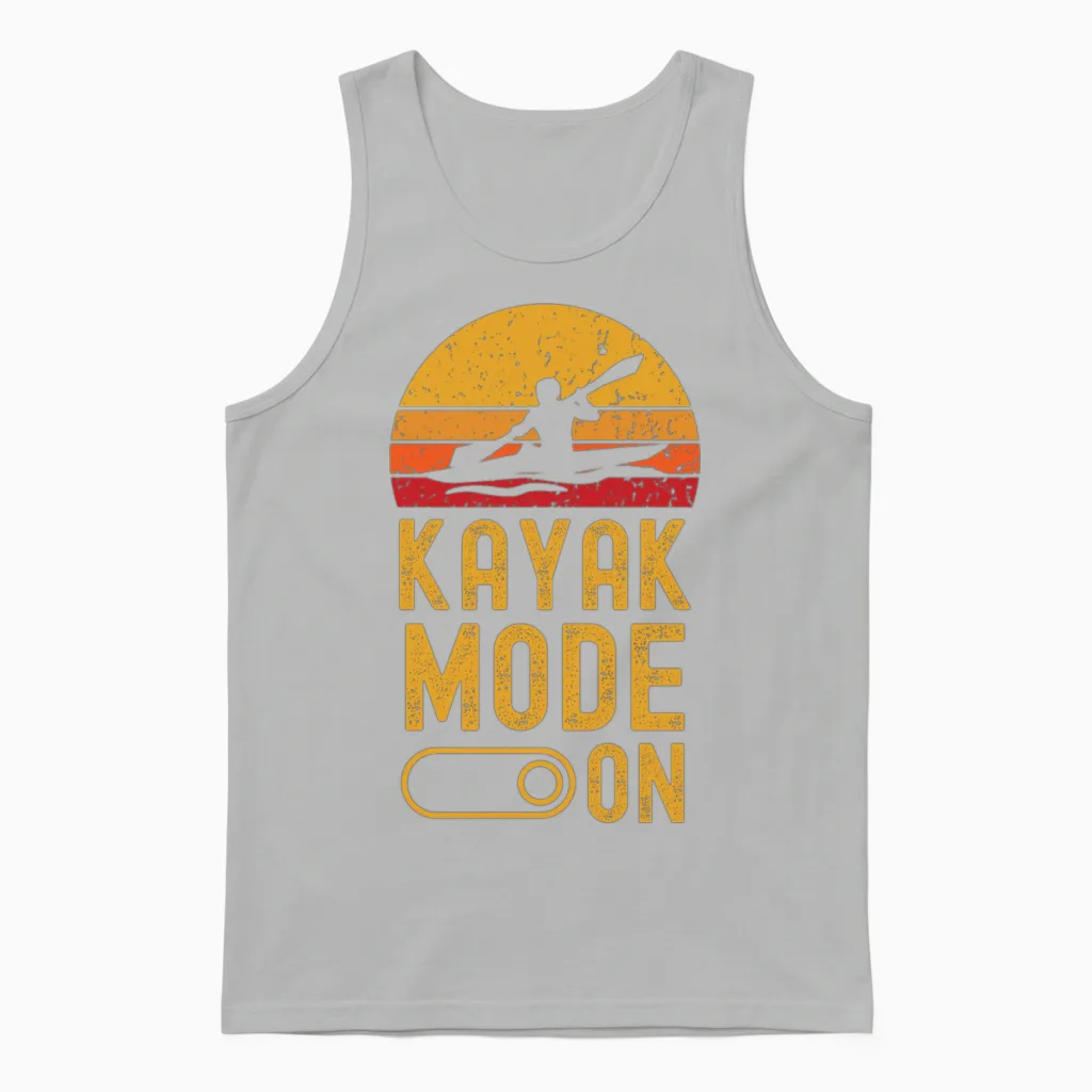 Kayak Retro Unisex Tank Top in Ash