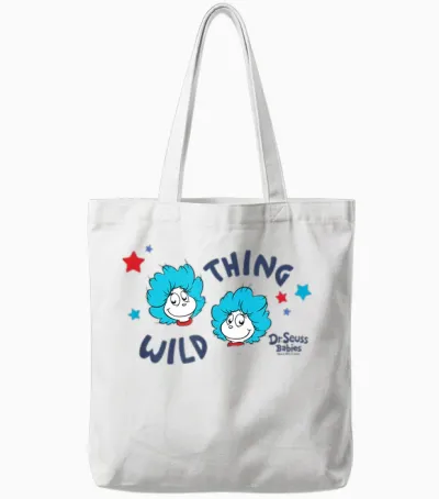 Dr. Seuss Babies Wild Thing Officially Licensed Tote Bags - White