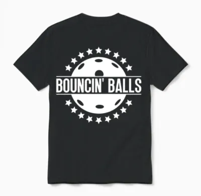 Bouncin' Balls - Funny Pickleball Unisex T-Shirt - Black