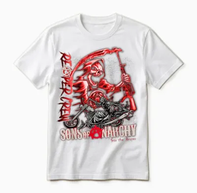 Sons of Anarchy Throwback Fear the Reaper Biker Tv Show Unisex T-Shirt - White