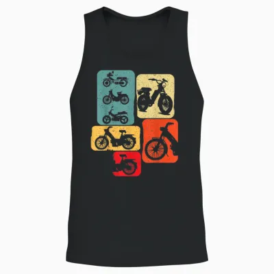 Moped Mob Mobeur Mopeds Boy Man Ritro Unisex Tank Top - Black