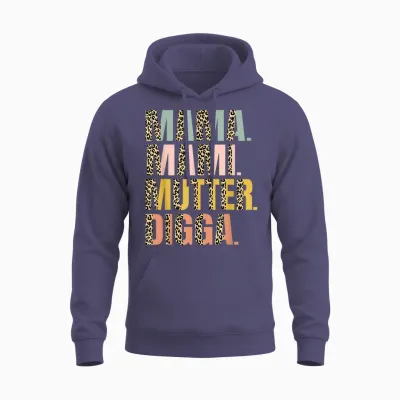 Mama Mami Mother Digga Mother's Day Leopard for Mum Women's T-Shirt, Black Unisex Hoodie - Heather Sport Dark Navy