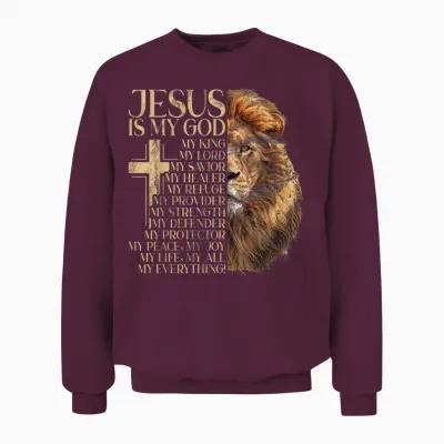 Unisex Adult T-Shirt - Black - Small - Short Sleeve - Classic - Crew Neck - Polyester 100% - Religious Symbol Design - Christians Unisex Sweatshirt - Maroon