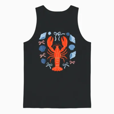 Noeud Coquette Homard Coquillage Unisex Tank Top - Black
