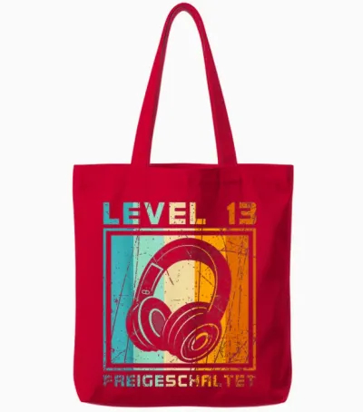 Level 13 Freigeschaltet Video Gamer 13. Geburtstag Junge Tote Bags - Red