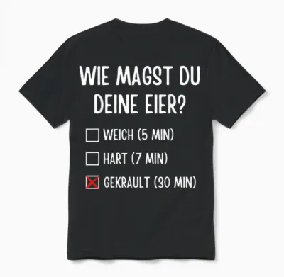 Wie Magst Du Deine Eier? Gekrault Unisex T-Shirt - Black