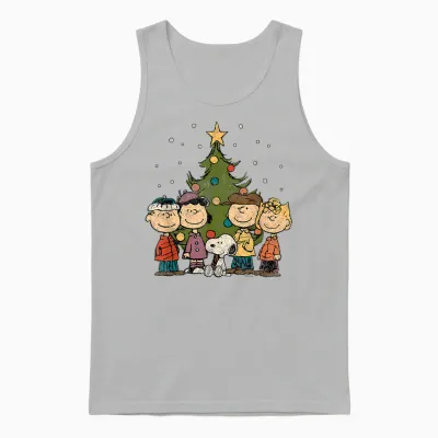 Peanuts - Peanuts Christmas Group Unisex Tank Top - Ash