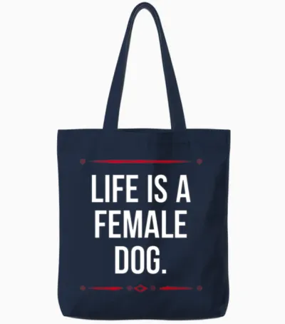 Funny Saying. Tote Bags - Navy
