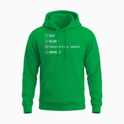 Eat Sleep Geometry Dash Repeat Unisex Hoodie - Irish Green