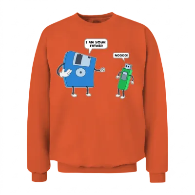 Computer Engineering Father & Son Floppy Disk Gift Unisex Sweatshirt - Orange
