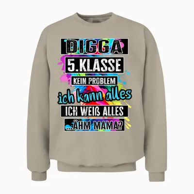 5. Klasse Schulwechsel Tschüss Grundschule Abschluss Unisex Sweatshirt - Sand