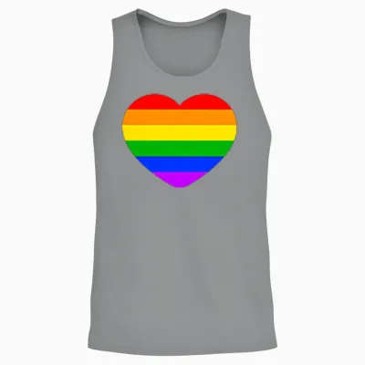 Dezente Regenbogen-Gestreifte Kleine Herz-Flagge Pride Month Lgbt Unisex Tank Top - Sport Grey