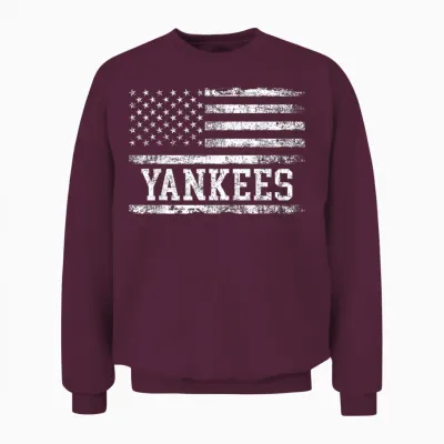 Vintage Retro Styles 90s Yankees Name Personalized Unisex Sweatshirt - Maroon