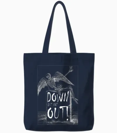 Down but Not Out Tote Bags - Navy