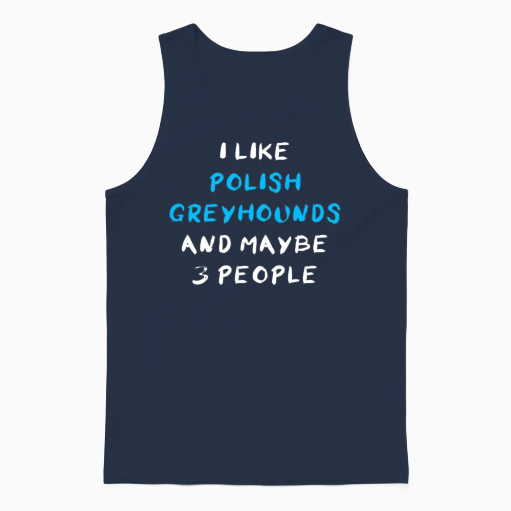 Polish Greyhound Funny Unisex Tank Top in Navy