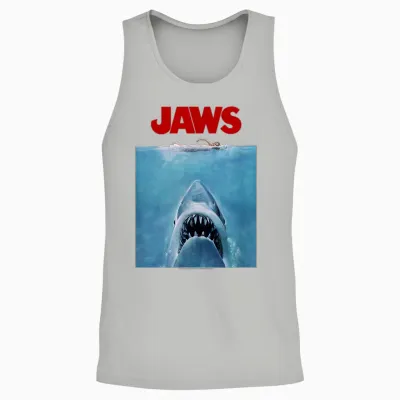 Jaws Oversized Unisex Tank Top - Ash