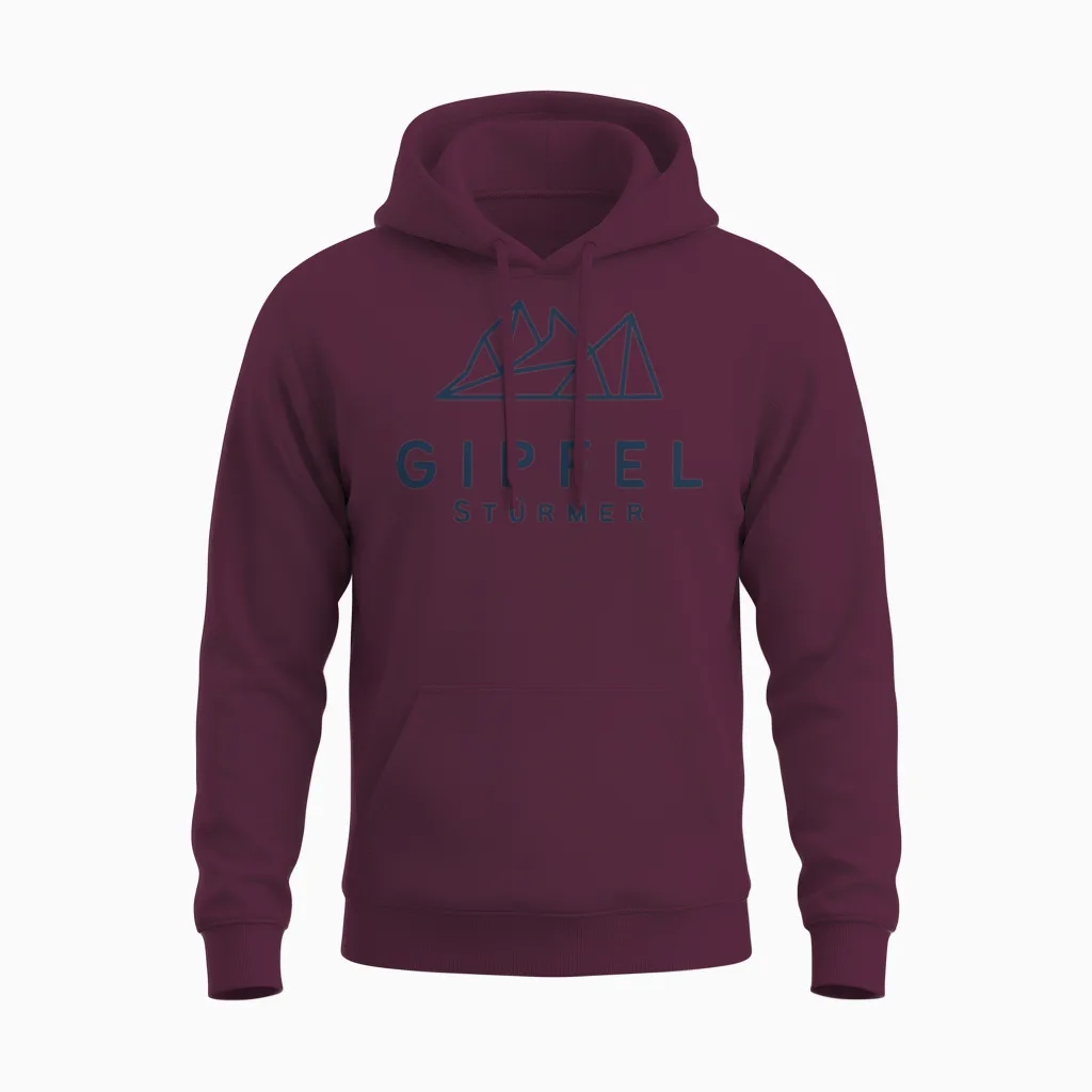 Mountains | Hiking | Summit | Nature Unisex Hoodie in Maroon